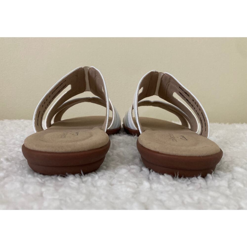 Clark's Collection Ada Lilah women's multi strap slide white sandals, size 9M - Picture 6 of 8